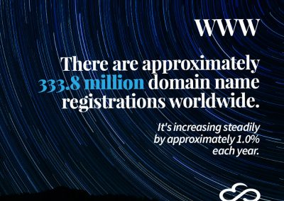 There are approximately 333.8 million domain names